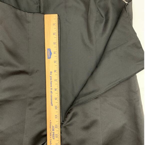 David's Bridal 4 bridesmaid prom formal gown dress Halter Satin Black short NEW - Picture 9 of 13